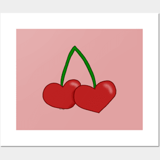 Double Heart Cherries Posters and Art